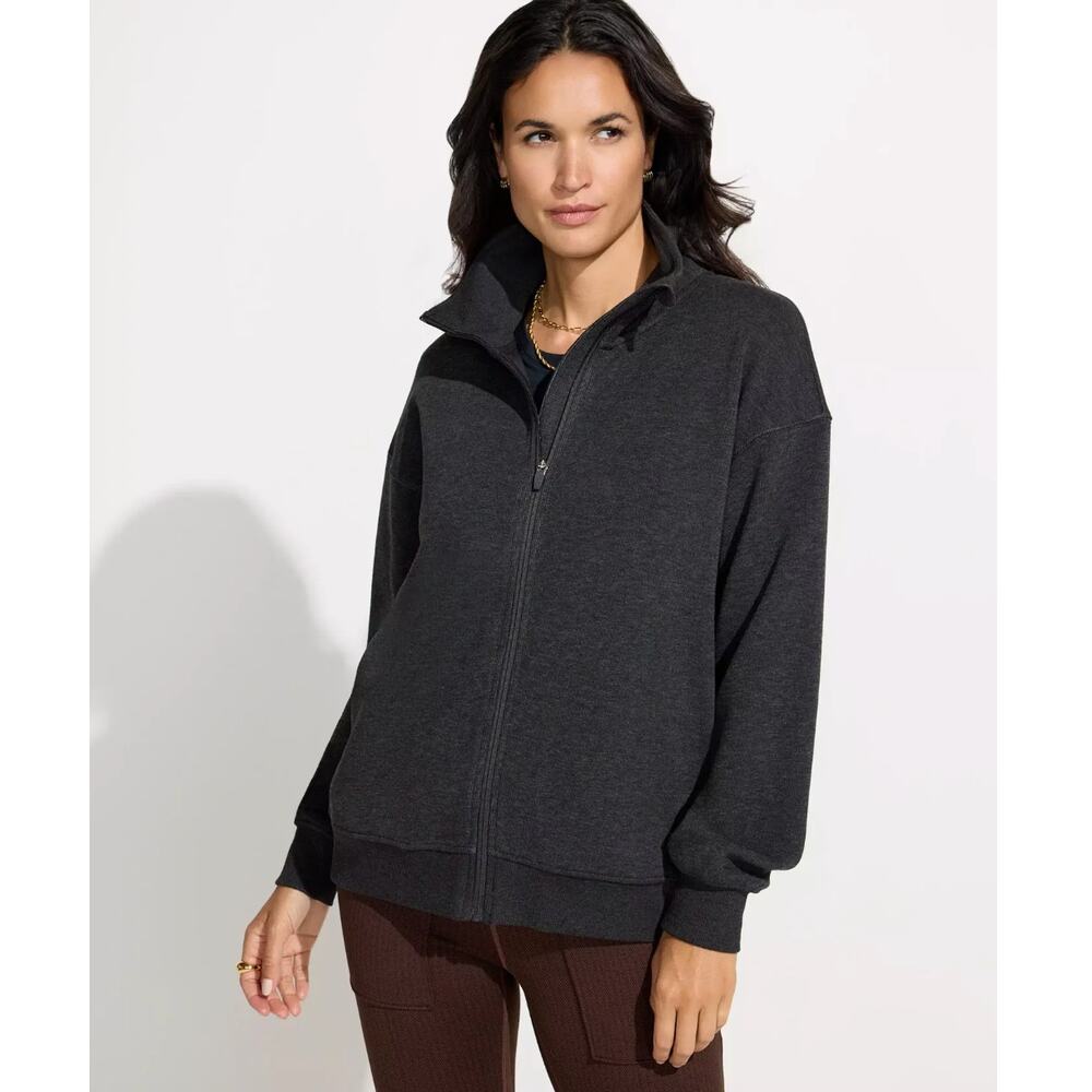 NWT Mondetta Cozy Full Zip Fleece Jacket in Heather Dark Gray, size S